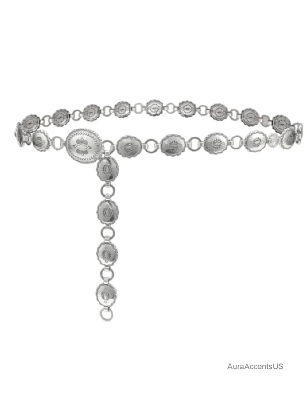 Western Metal Concho Belt for Women Cowgirl Chain Waist Belts